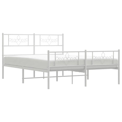 Giroletto con Testiera e Pediera Metallo Bianco 120x200 cm