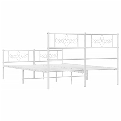 Giroletto con Testiera e Pediera Metallo Bianco 120x200 cm | homemem39