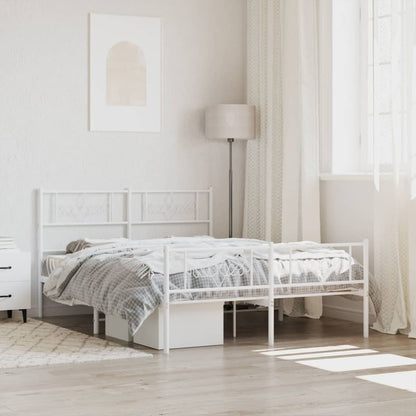 Giroletto con Testiera e Pediera Metallo Bianco 120x200 cm | homemem39