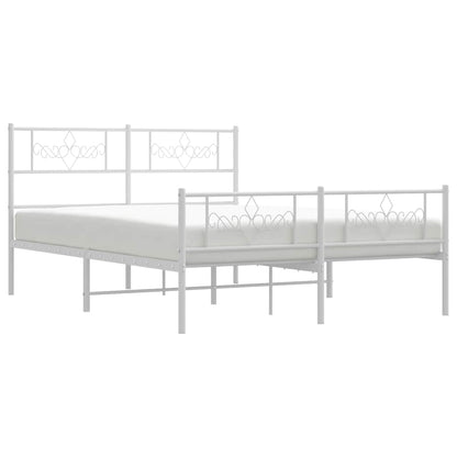 Giroletto con Testiera e Pediera Metallo Bianco 135x190 cm