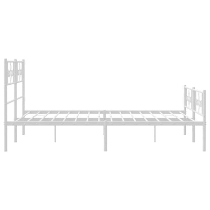 Giroletto con Testiera e Pediera Metallo Bianco 135x190 cm | homemem39