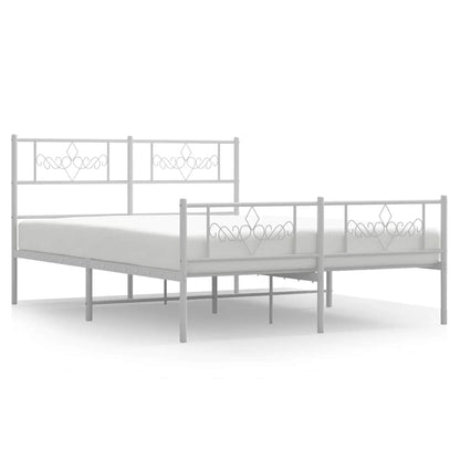 Giroletto con Testiera e Pediera Metallo Bianco 140x190 cm | homemem39