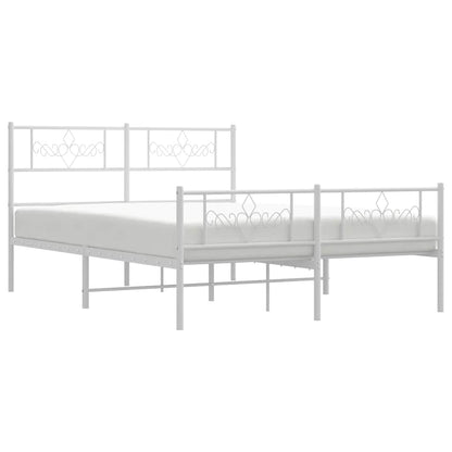 Giroletto con Testiera e Pediera Metallo Bianco 140x190 cm
