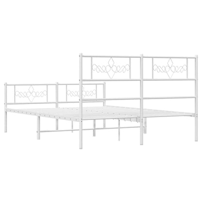 Giroletto con Testiera e Pediera Metallo Bianco 140x190 cm
