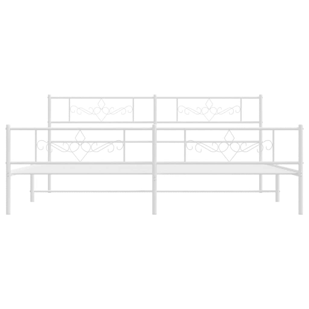 Giroletto con Testiera e Pediera Metallo Bianco 183x213 cm | homemem39