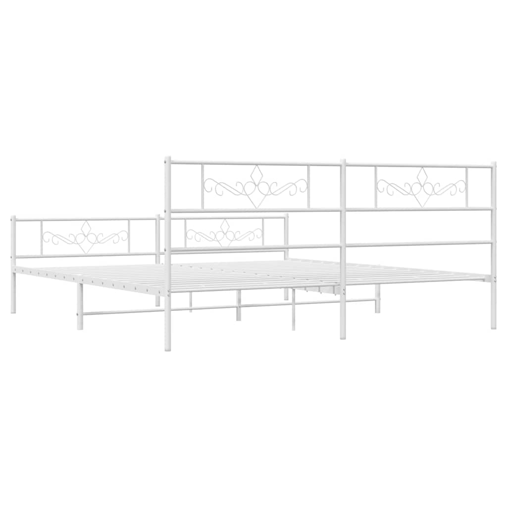 Giroletto con Testiera e Pediera Metallo Bianco 183x213 cm | homemem39