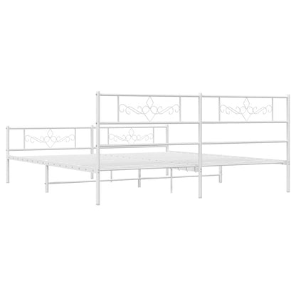 Giroletto con Testiera e Pediera Metallo Bianco 183x213 cm | homemem39