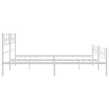 Giroletto con Testiera e Pediera Metallo Bianco 193x203 cm