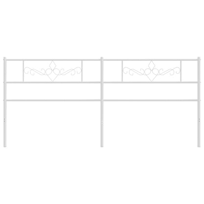 Testiera in Metallo Bianco 193 cm - homemem39