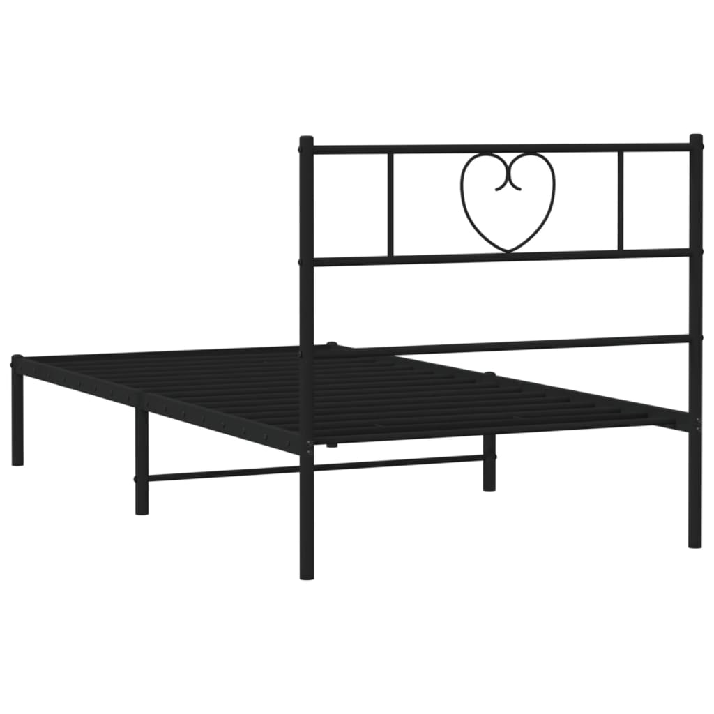 Giroletto con Testiera in Metallo Nero 75x190 cm | homemem39