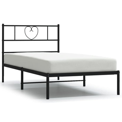 Giroletto con Testiera in Metallo Nero 80x200 cm | homemem39
