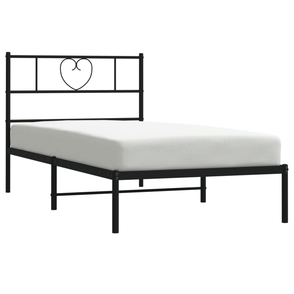 Giroletto con Testiera in Metallo Nero 80x200 cm | homemem39