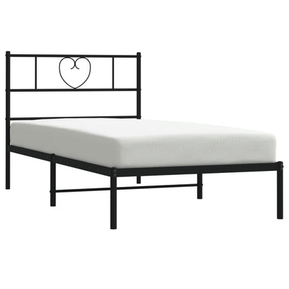 Giroletto con Testiera in Metallo Nero 80x200 cm | homemem39
