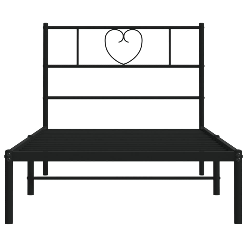 Giroletto con Testiera in Metallo Nero 80x200 cm | homemem39
