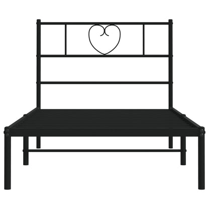 Giroletto con Testiera in Metallo Nero 80x200 cm | homemem39