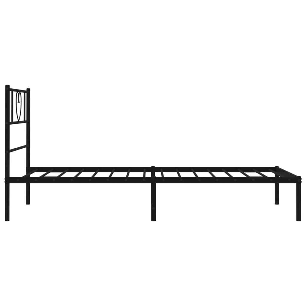 Giroletto con Testiera in Metallo Nero 80x200 cm | homemem39