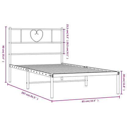 Giroletto con Testiera in Metallo Nero 80x200 cm | homemem39