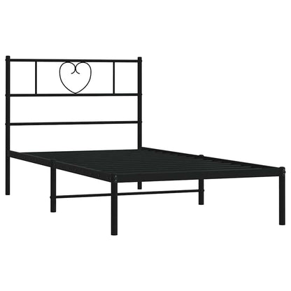 Giroletto con Testiera Metallo Nero 100x200 cm