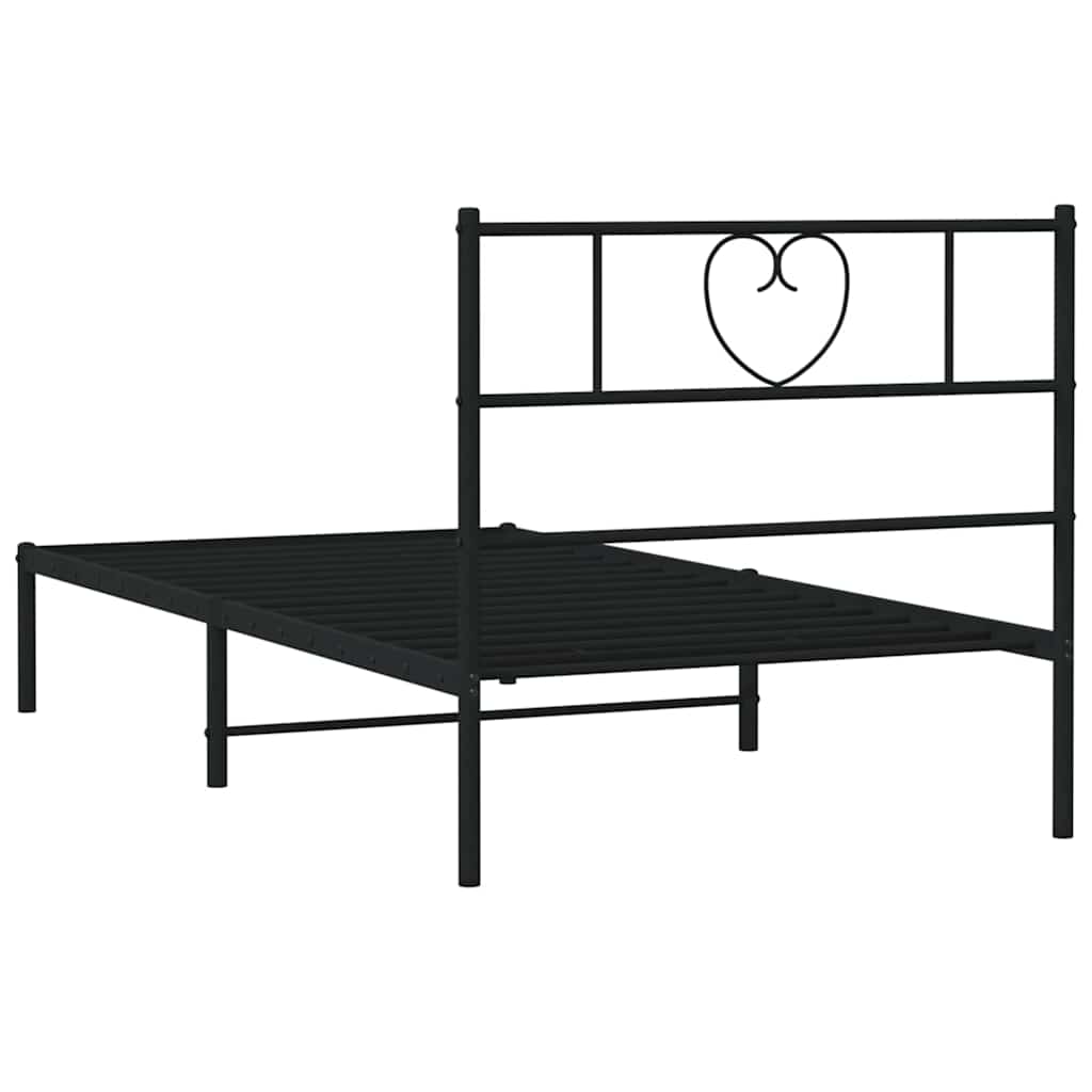 Giroletto con Testiera Metallo Nero 100x200 cm