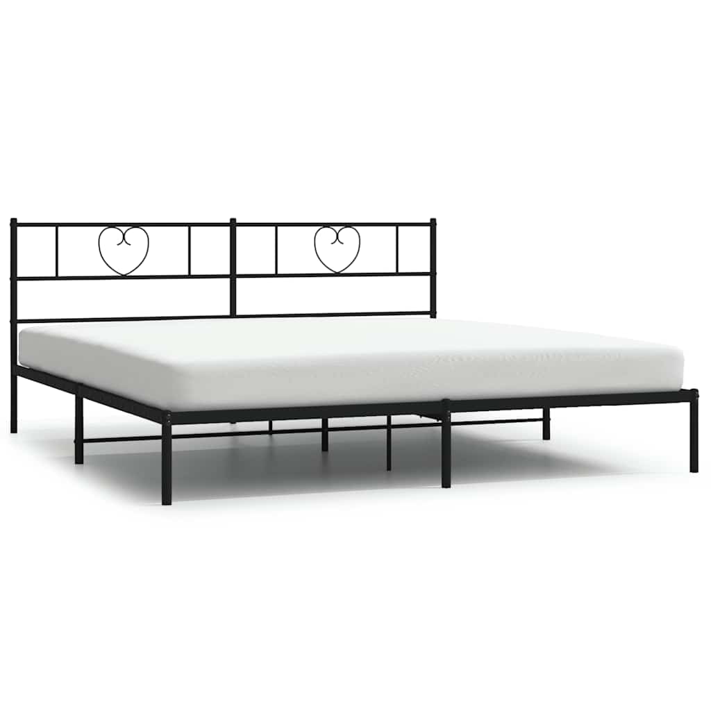 Giroletto con Testiera in Metallo Nero 180x200 cm | homemem39