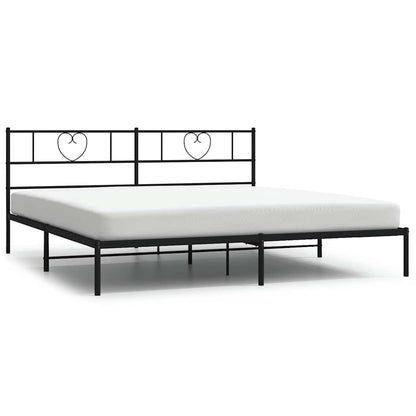 Giroletto con Testiera in Metallo Nero 180x200 cm | homemem39