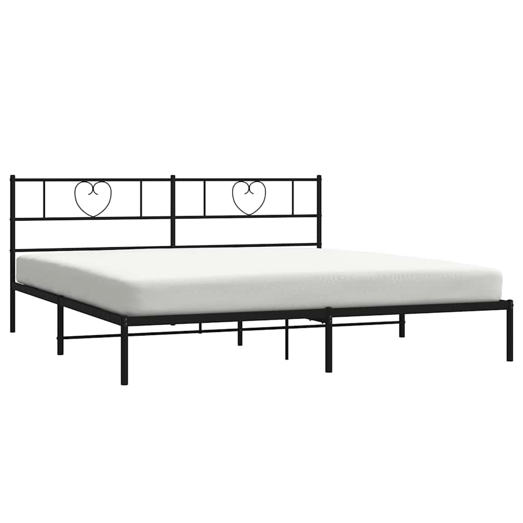 Giroletto con Testiera in Metallo Nero 180x200 cm | homemem39
