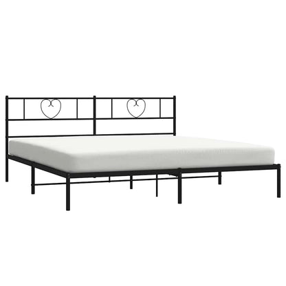 Giroletto con Testiera in Metallo Nero 180x200 cm | homemem39