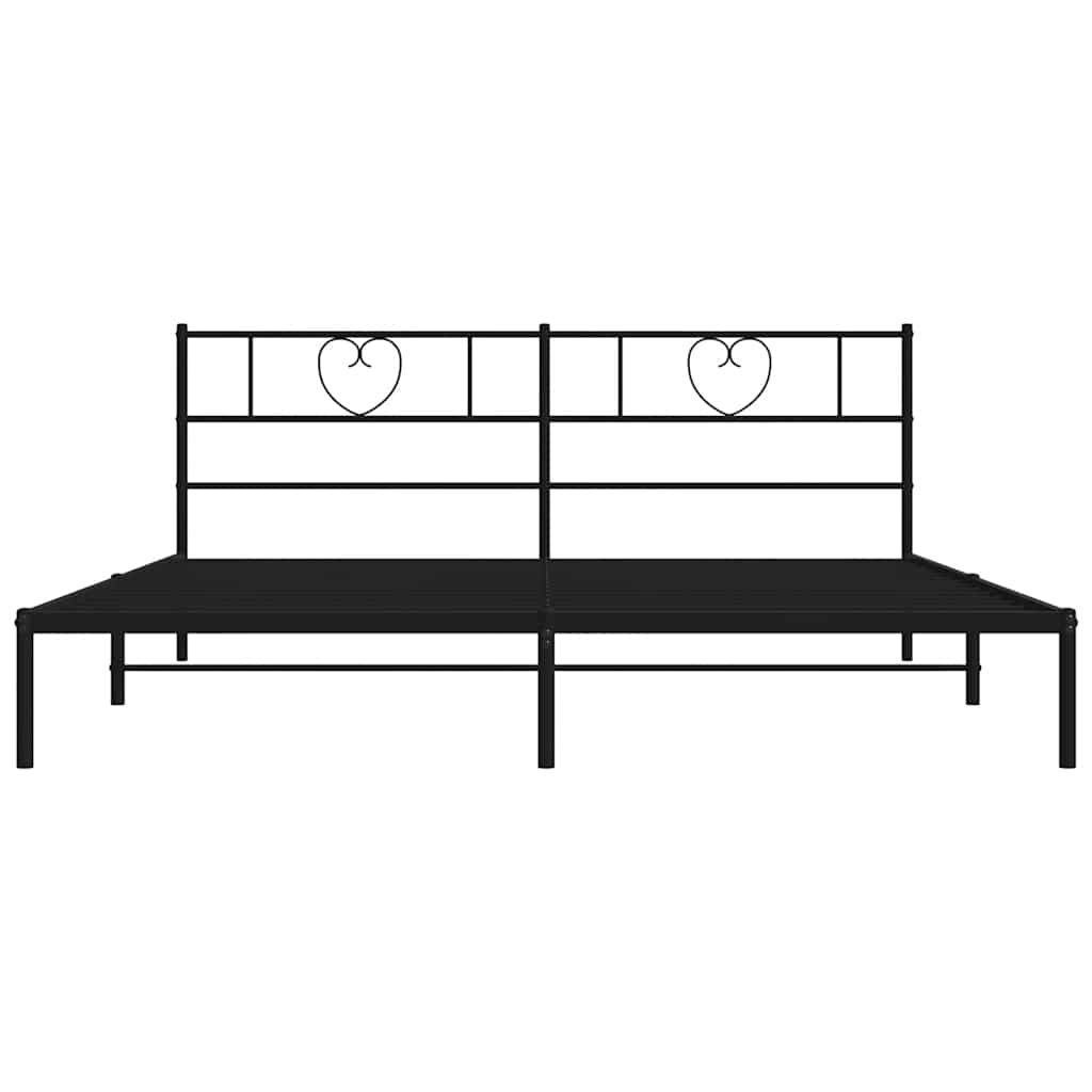 Giroletto con Testiera in Metallo Nero 180x200 cm | homemem39