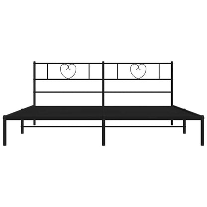 Giroletto con Testiera in Metallo Nero 180x200 cm | homemem39