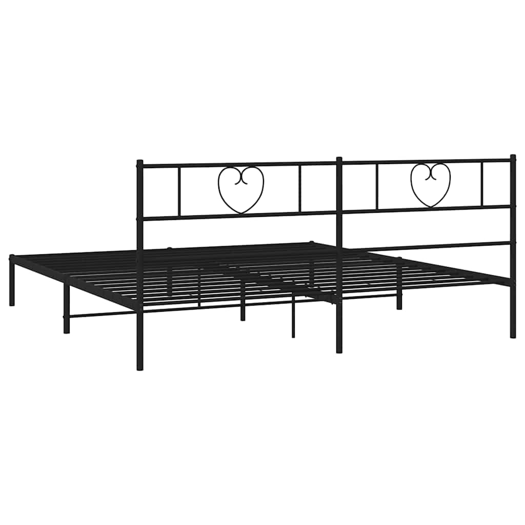 Giroletto con Testiera in Metallo Nero 180x200 cm | homemem39