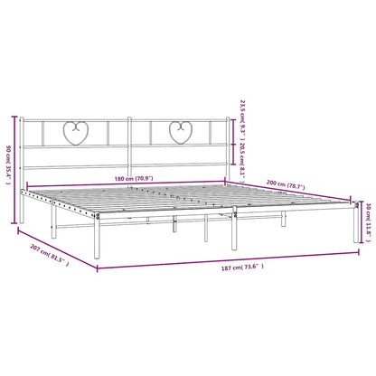 Giroletto con Testiera in Metallo Nero 180x200 cm | homemem39
