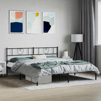 Giroletto con Testiera in Metallo Nero 180x200 cm | homemem39