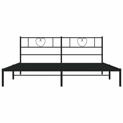 Giroletto con Testiera in Metallo Nero 183x213 cm