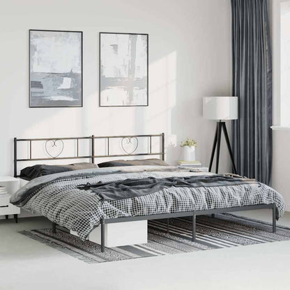 Giroletto con Testiera in Metallo Nero 183x213 cm