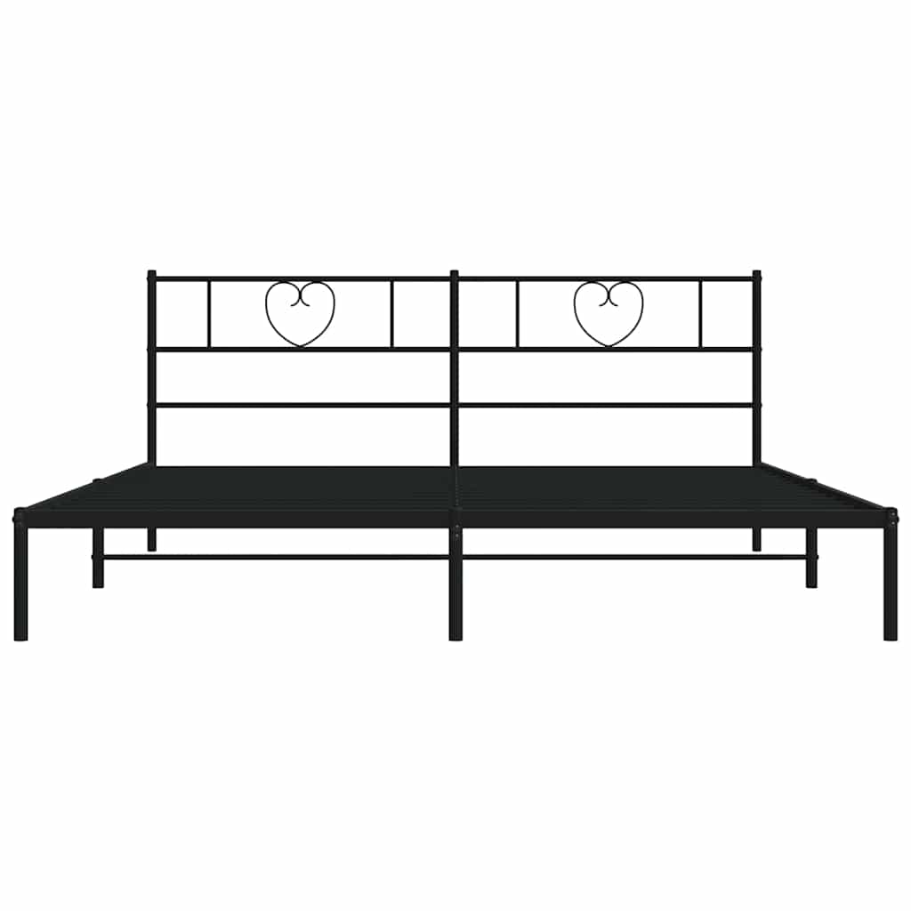 Giroletto con Testiera in Metallo Nero 193x203 cm