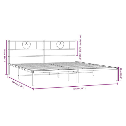 Giroletto con Testiera in Metallo Nero 193x203 cm