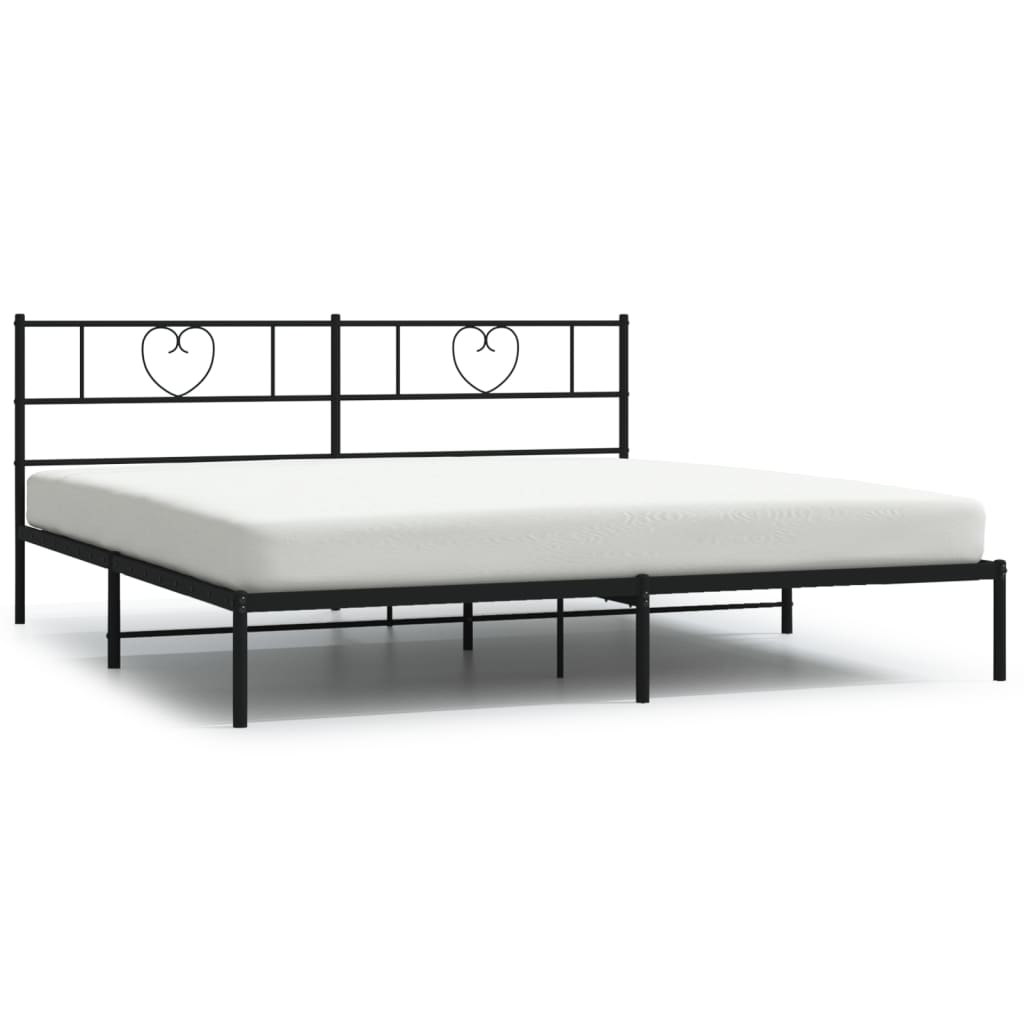 Giroletto con Testiera in Metallo Nero 200x200 cm | homemem39