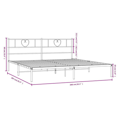 Giroletto con Testiera in Metallo Nero 200x200 cm | homemem39