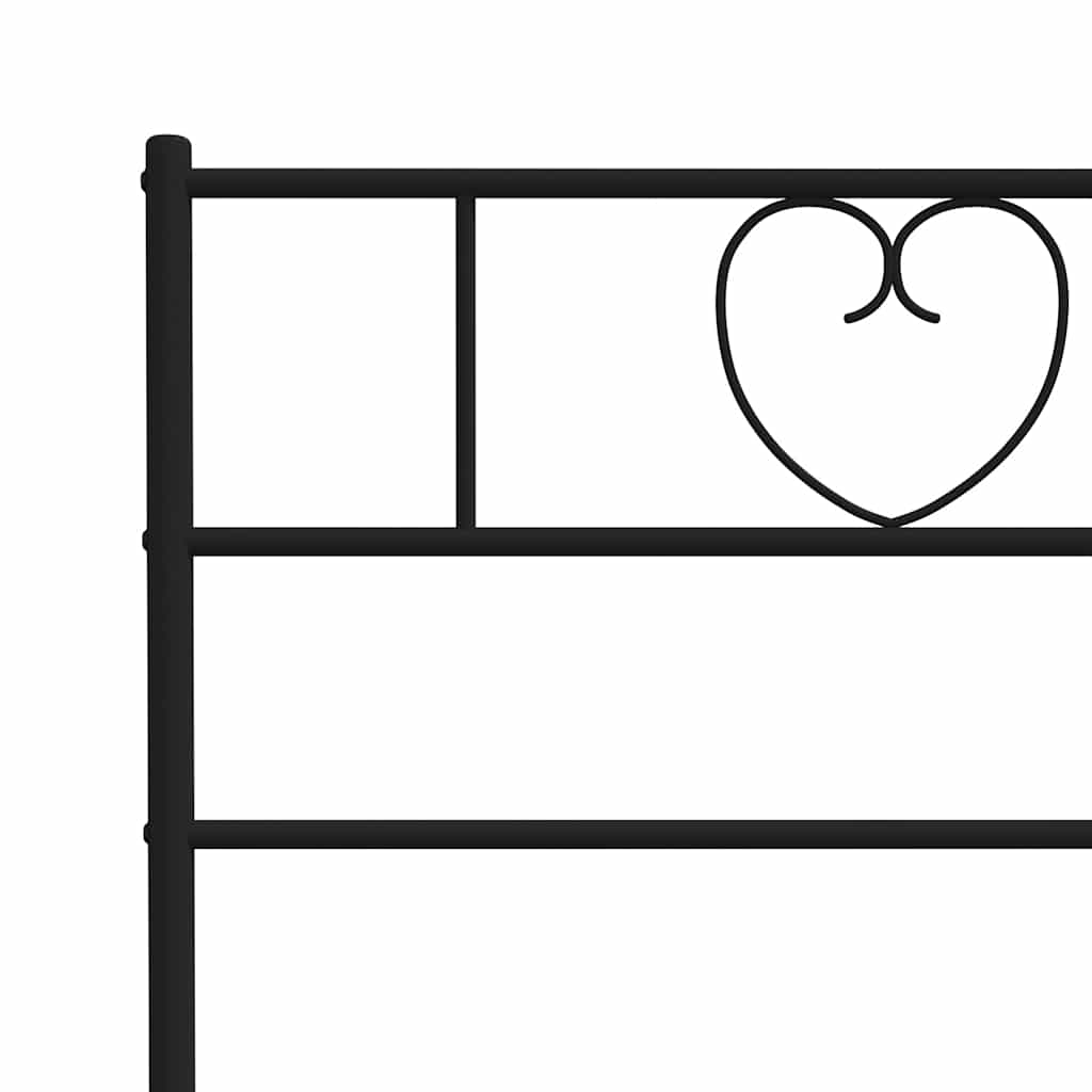 Giroletto con Testiera e Pediera Metallo Nero 135x190 cm | homemem39