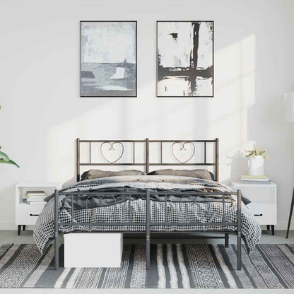 Giroletto con Testiera e Pediera Metallo Nero 150x200 cm