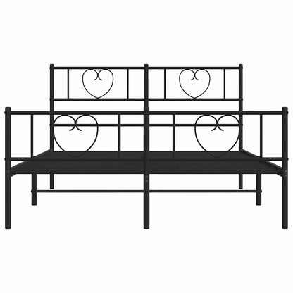 Giroletto con Testiera e Pediera Metallo Nero 150x200 cm - homemem39