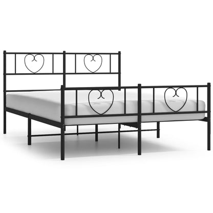 Giroletto senza Materaso con Pediera in Metallo Nero 160x200 cm | homemem39