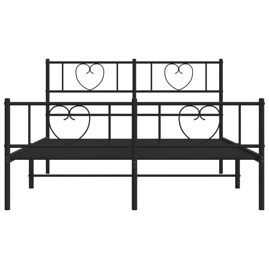 Giroletto senza Materaso con Pediera in Metallo Nero 160x200 cm | homemem39