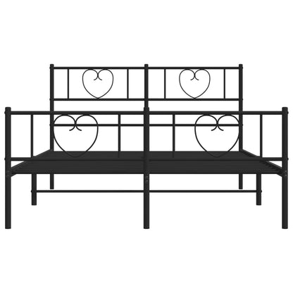 Giroletto senza Materaso con Pediera in Metallo Nero 160x200 cm | homemem39