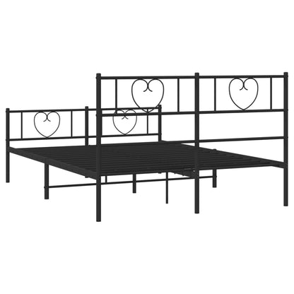 Giroletto senza Materaso con Pediera in Metallo Nero 160x200 cm | homemem39