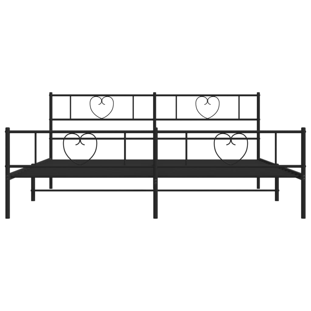 Giroletto senza Materaso con Pediera in Metallo Nero 180x200 cm | homemem39