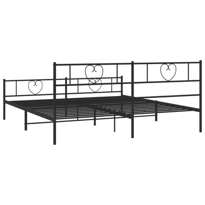 Giroletto senza Materaso con Pediera in Metallo Nero 180x200 cm | homemem39
