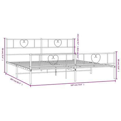 Giroletto senza Materaso con Pediera in Metallo Nero 180x200 cm | homemem39