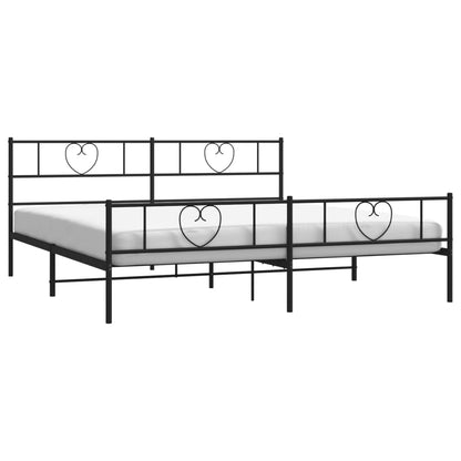 Giroletto con Testiera e Pediera Metallo Nero 200x200 cm | homemem39