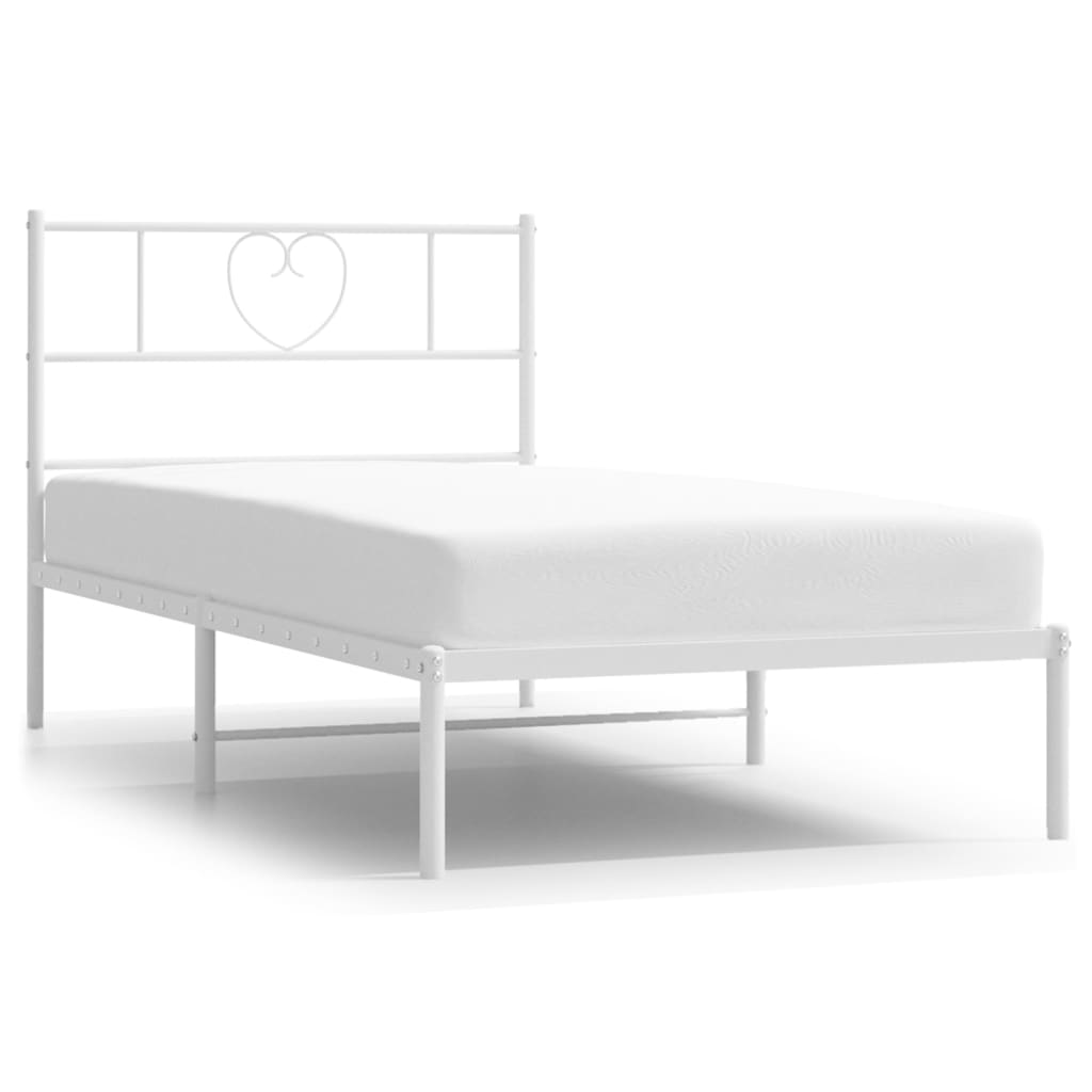 Giroletto senza Materaso con Testiera Metallo Bianco 75x190 cm | homemem39
